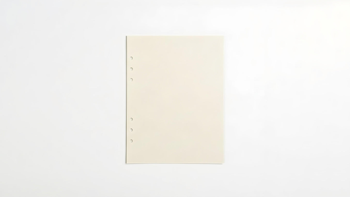 Blank refill page for PostRush Analog Journal, minimalist binder insert