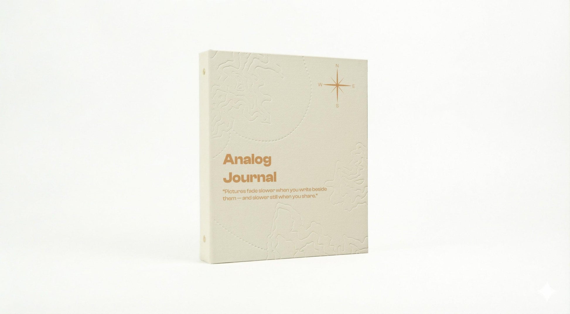 PostRush Analog Journal with linen-textured cover and minimalist typography