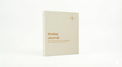 PostRush Analog Journal with linen-textured cover and minimalist typography