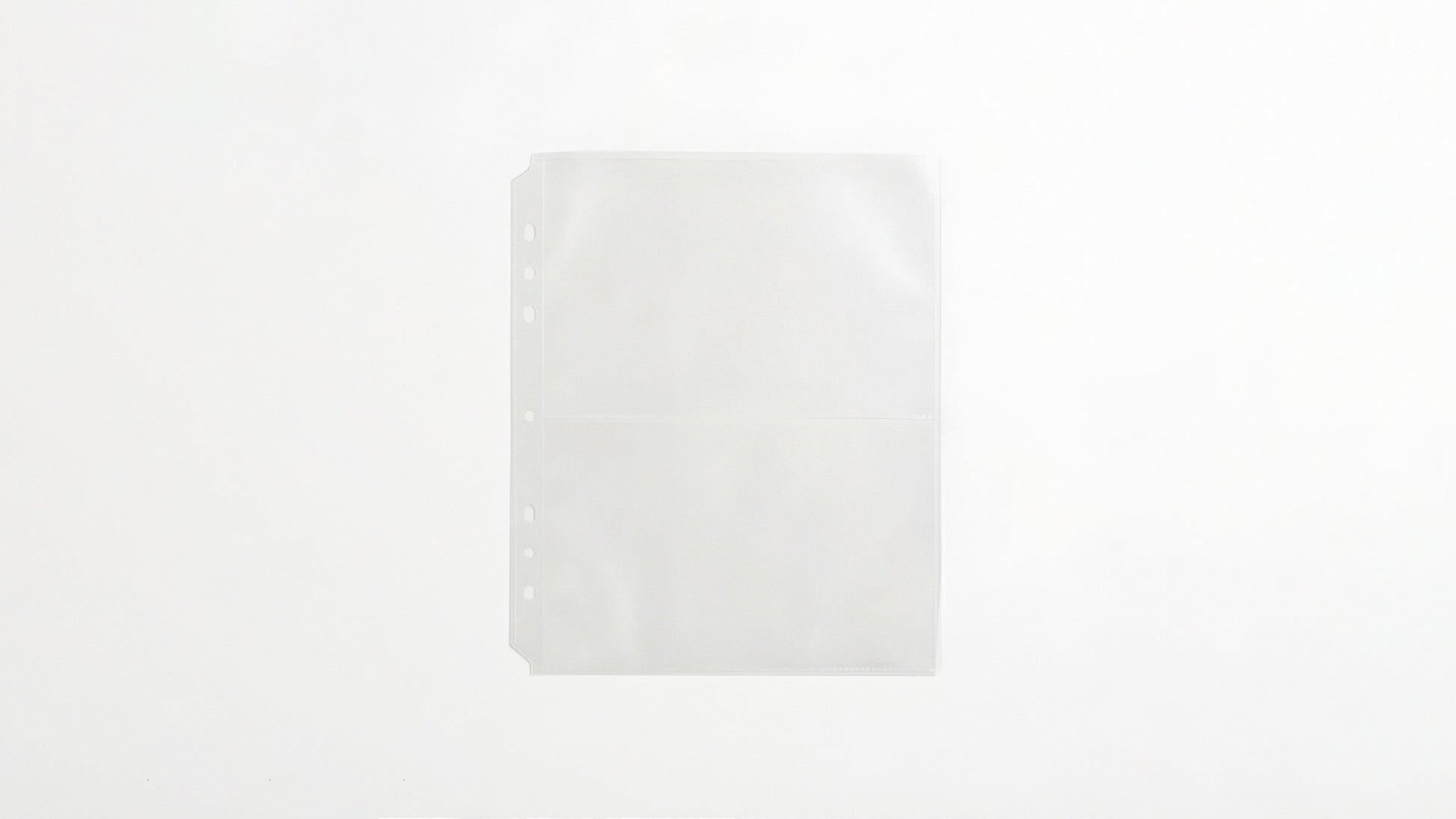 Translucent refill pocket page for a 6-ring binder, designed for storing photos, postcards, or paper inserts.